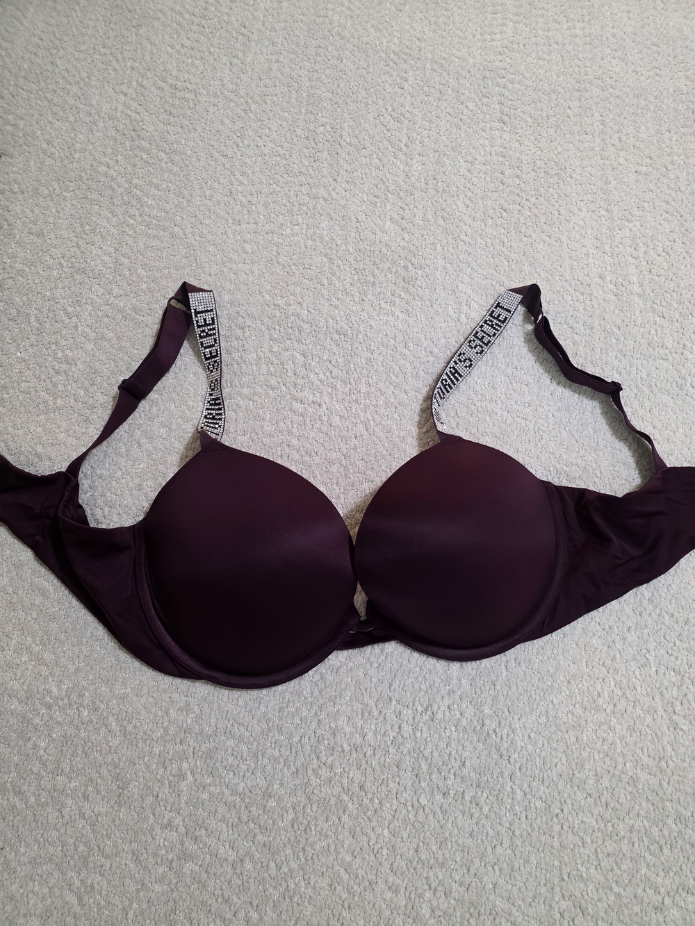 Victoria's Secret Deep Plum Padded Bra with Logo Straps